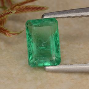 0.70 ct Green Emerald Stone, Natural Emerald in Octagon Step Cut Shape for Sale