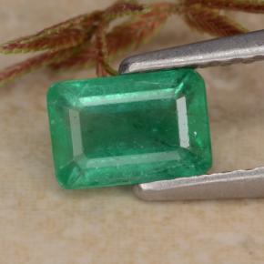 0.69 ct Green Emerald Gemstone, Emerald Gem in Octagon Step Cut Shape for Sale.