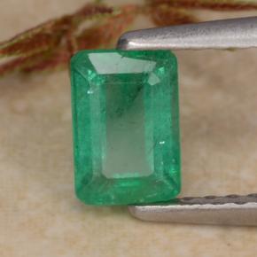 0.69 ct Green Emerald Stone, Natural Emerald in Octagon Step Cut Shape for Sale