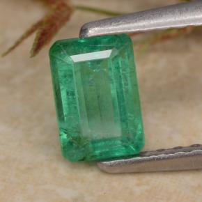 0.63 ct Green Emerald Stone, Natural Emerald in Octagon Step Cut Shape for Sale