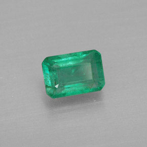 0.55 ct Green Emerald Stone, Natural Emerald in Octagon Facet Shape for Sale