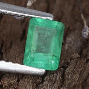 0.68 ct Green Emerald Stone, Natural Emerald in Octagon Step Cut Shape for Sale