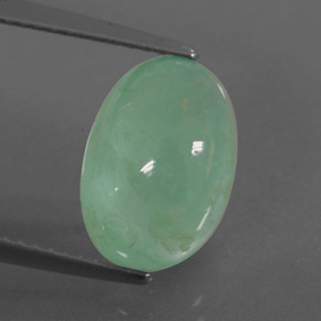 4.54 ct Green Emerald Gemstone, Emerald Gem in Oval Cabochon Shape for Sale.