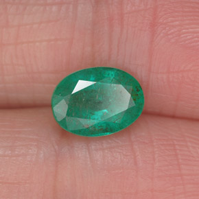 1.13 ct Green Emerald Stone, Natural Emerald in Oval Facet Shape for Sale