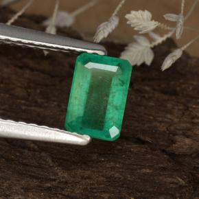 0.59 ct Green Emerald Stone, Natural Emerald in Octagon Step Cut Shape for Sale