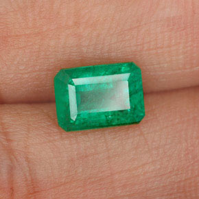 0.97 ct Green Emerald Stone, Natural Emerald in Octagon Facet Shape for Sale