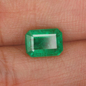 1.15 ct Green Emerald Stone, Natural Emerald in Octagon Facet Shape for Sale