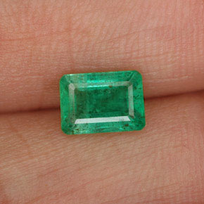 0.88 ct Green Emerald Gemstone, Emerald Gem in Octagon Facet Shape for Sale.