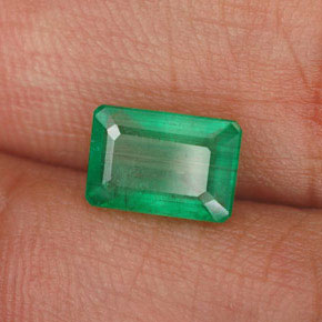 1.29 ct Green Emerald Stone, Natural Emerald in Octagon Facet Shape for Sale