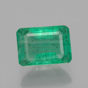 0.93 ct Green Emerald Gemstone, Emerald Gem in Octagon Facet Shape for Sale.