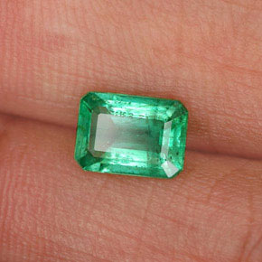 0.73 ct Green Emerald Stone, Natural Emerald in Octagon Facet Shape for Sale