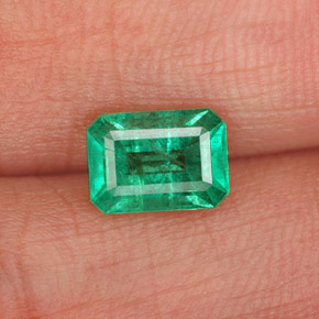 0.83 ct Green Emerald Gemstone, Emerald Gem in Octagon Facet Shape for Sale.