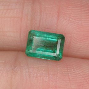 1.03 ct Green Emerald Stone, Natural Emerald in Octagon Facet Shape for Sale