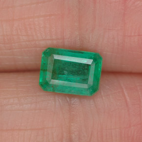 0.86 ct Green Emerald Gemstone, Emerald Gem in Octagon Facet Shape for Sale.