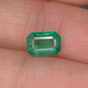 0.86 ct Green Emerald Stone, Natural Emerald in Octagon Facet Shape for Sale