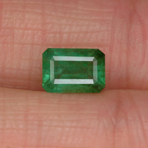 0.84 ct Green Emerald Gemstone, Emerald Gem in Octagon Facet Shape for Sale.