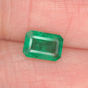 0.67 ct Green Emerald Gemstone, Emerald Gem in Octagon Facet Shape for Sale.