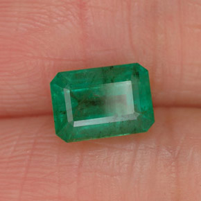 1.05 ct Green Emerald Stone, Natural Emerald in Octagon Facet Shape for Sale