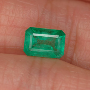 0.81 ct Green Emerald Gemstone, Emerald Gem in Octagon Facet Shape for Sale.