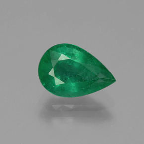 1.19 ct Green Emerald Gemstone, Emerald Gem in Pear Facet Shape for Sale.