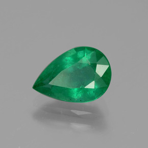 1.19 ct Green Emerald Stone, Natural Emerald in Pear Facet Shape for Sale