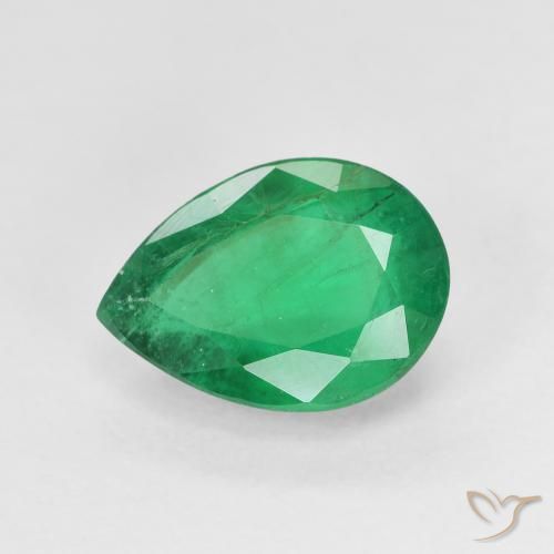 2.53ct Natural Medium Green Emerald, Pear Shape, SI-I1