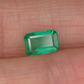0.56 ct Green Emerald Stone, Natural Emerald in Octagon Facet Shape for Sale