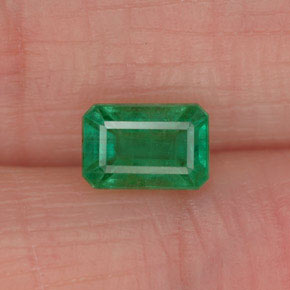 0.72 ct Green Emerald Gemstone, Emerald Gem in Octagon Facet Shape for Sale.