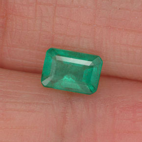 0.49 ct Green Emerald Stone, Natural Emerald in Octagon Facet Shape for Sale