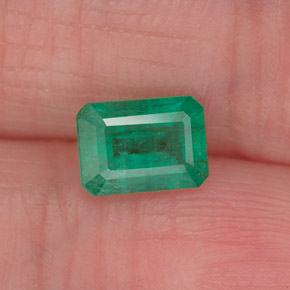 0.87 ct Green Emerald Stone, Natural Emerald in Octagon Facet Shape for Sale