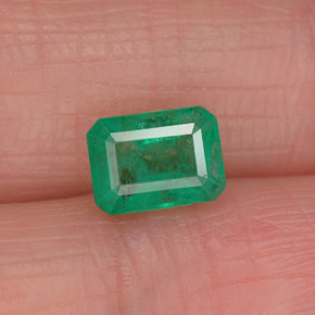 1.05 ct Green Emerald Gemstone, Emerald Gem in Octagon Facet Shape for Sale.