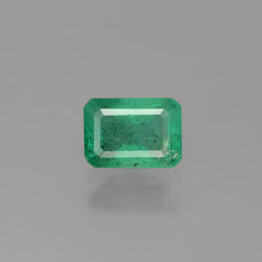 0.88 ct Green Emerald Gemstone, Emerald Gem in Octagon Facet Shape for Sale.