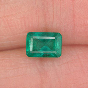 0.70 ct Green Emerald Gemstone, Emerald Gem in Octagon Facet Shape for Sale.