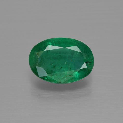 Warm Green Emerald Gem - 1.4ct Oval Facet (ID: 342003)