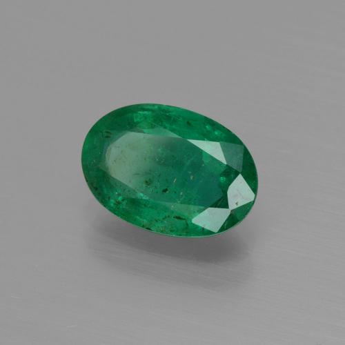 1.43 ct Green Emerald Stone, Natural Emerald in Oval Facet Shape for Sale