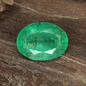 1.12 ct Green Emerald Gemstone, Emerald Gem in Oval Facet Shape for Sale.