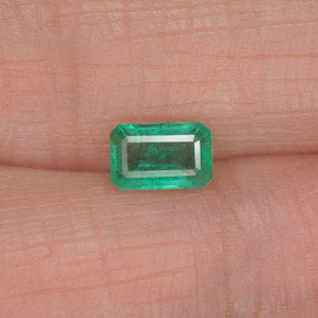 0.52 ct Green Emerald Gemstone, Emerald Gem in Octagon Facet Shape for Sale.