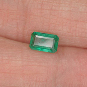 0.52 ct Green Emerald Stone, Natural Emerald in Octagon Facet Shape for Sale