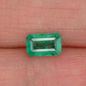 0.43 ct Green Emerald Gemstone, Emerald Gem in Octagon Facet Shape for Sale.