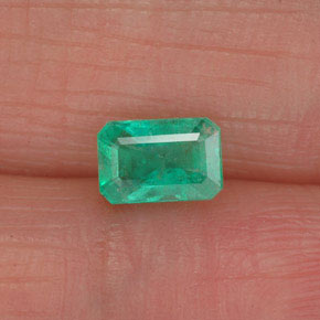0.58 ct Green Emerald Gemstone, Emerald Gem in Octagon Facet Shape for Sale.