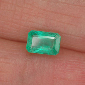 0.58 ct Green Emerald Stone, Natural Emerald in Octagon Facet Shape for Sale