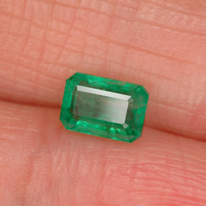 0.55 ct Green Emerald Stone, Natural Emerald in Octagon Facet Shape for Sale