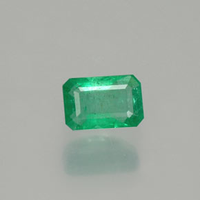 0.57 ct Green Emerald Gemstone, Emerald Gem in Octagon Facet Shape for Sale.
