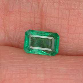 0.54 ct Green Emerald Gemstone, Emerald Gem in Octagon Facet Shape for Sale.
