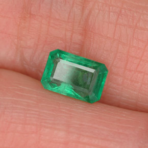 0.54 ct Green Emerald Stone, Natural Emerald in Octagon Facet Shape for Sale