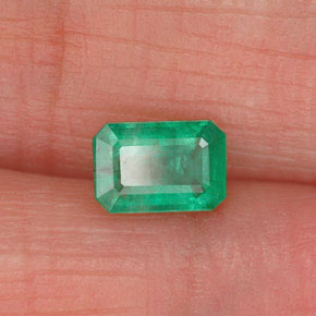 0.53 ct Green Emerald Stone, Natural Emerald in Octagon Facet Shape for Sale