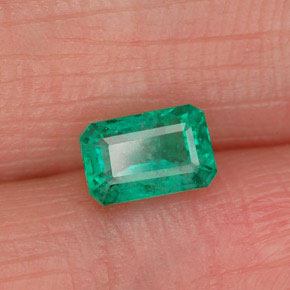 0.68 ct Green Emerald Stone, Natural Emerald in Octagon Facet Shape for Sale