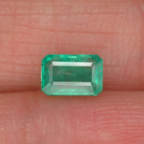0.72 ct Green Emerald Gemstone, Emerald Gem in Octagon Facet Shape for Sale.
