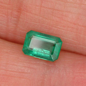 0.52 ct Green Emerald Stone, Natural Emerald in Octagon Facet Shape for Sale