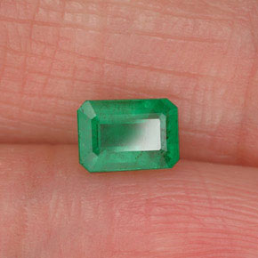 0.53 ct Green Emerald Stone, Natural Emerald in Octagon Facet Shape for Sale